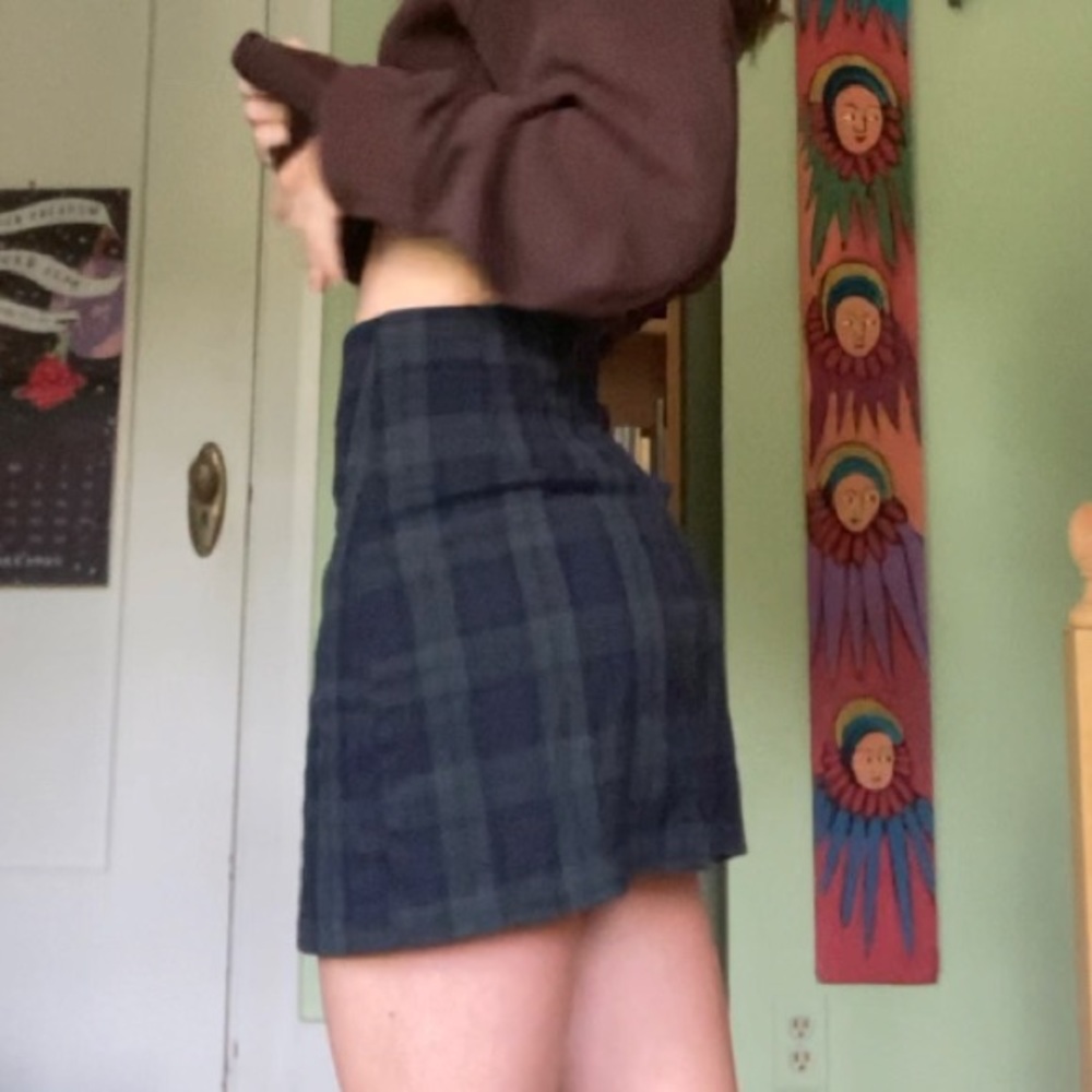 brandy green and blue plaid cara skirt